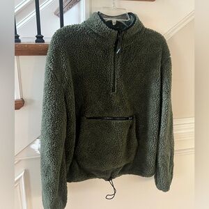 No Boundaries Olive Green Fleece Jacket